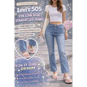 Levi’s 505 Low Rise Straight Leg Jeans Vintage Wash Size 12